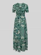 Apricot Maxikleid aus Viskose im Allover-Look in Gruen, Größe XS