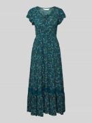 Apricot Midikleid aus Viskose mit Knopfleiste in Gruen, Größe XS