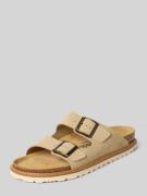 Espadrij Slides mit Dornschließe Modell 'AMI' in Beige, Größe 36