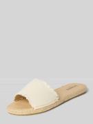 Espadrij Slides aus reinem Leinen Modell 'PLAGE' in Offwhite, Größe 38