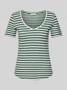 Marc O'Polo Regular Fit T-Shirt aus Slub Jersey in Smaragd, Größe L