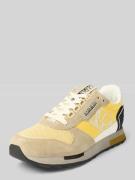 Napapijri Sneaker aus Leder-Mix mit Schnürung und Label-Detail in Gelb...