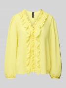 Marc Cain Regular Fit Bluse mit Rüschen in GELB, Größe 34