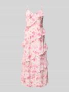 Vila Maxikleid mit Volants Modell 'LINA' in Rosa, Größe 42