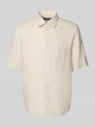 Marc O'Polo Regular Fit Leinenhemd mit kurzem Arm in Beige, Größe L