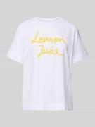 Rich & Royal T-Shirt mit geripptem Rundhalsausschnitt in Weiss, Größe ...