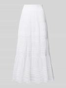 Neo Noir Maxirock im Stufen-Look Modell 'Felicia' in Weiss, Größe 36