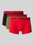 HUGO Trunks mit elastischem Logo-Bund im 3er-Pack in Oliv, Größe M