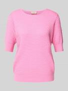 FREE/QUENT Strickpullover mit 1/2-Ärmel Modell 'Dodo' in Pink, Größe M