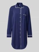 Polo Ralph Lauren Nachthemd mit Logo-Stitching und Brusttasche in Dunk...