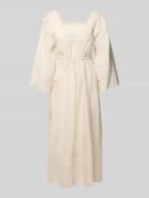 Weekend Max Mara Leinenkleid mit Lochstickerei Modell 'LUGLIO' in Offw...