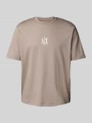 ARMANI EXCHANGE T-Shirt mit Label-Print in Taupe, Größe L