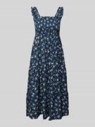 Apricot Midikleid mit Karree-Ausschnitt in Marine, Größe XL