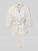 Christian Berg Woman Selection Regular Fit Bluse mit Bindegürtel in Sa...