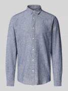 Only & Sons Slim Fit Leinenhemd mit Kentkragen Modell 'CAIDEN' in Blau...