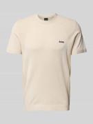 BOSS Green T-Shirt mit Label-Print in Beige, Größe L