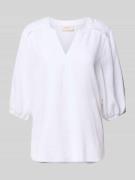 FREE/QUENT Relaxed Fit Leinenbluse mit Tunikakragen Modell 'Lava' in O...