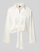 HUGO Regular Fit Bluse mit Knotendetail Modell 'Errika' in Weiss, Größ...