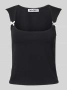 Review Tanktop mit Square-Neck-Ausschnitt in Black, Größe L
