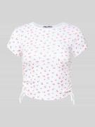 Review Cropped T-Shirt mit Raffungen in Weiss, Größe L