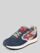 Replay Ledersneaker mit Label-Badge Modell 'FIBER' in Marine, Größe 40