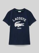 Lacoste T-Shirt mit Label-Print und Rundhalsausschnitt in Marine, Größ...