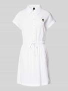 Marc Cain Mini Hemdblusenkleid mit Knopfleiste in Weiss, Größe 34