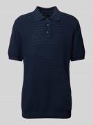 MCNEAL Regular Fit Poloshirt mit Strukturmuster in Dunkelblau, Größe L