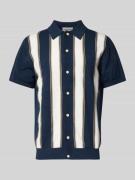 Lindbergh Freizeithemd mit Polokragen in Blau, Größe S