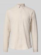 Lindbergh Regular Fit Freizeithemd aus Leinen-Baumwoll-Mix in Sand, Gr...