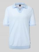 BOSS Poloshirt mit V-Ausschnitt Modell 'Januluca' in Hellblau, Größe S