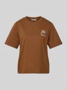 Marc O'Polo Denim T-Shirt mit Label-Print in Mittelbraun, Größe XS