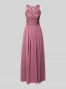 Hey Kyla Abendkleid mit Spitze und Ziersteinbesatz in Mauve, Größe 32