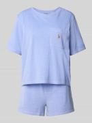 Polo Ralph Lauren Pyjama mit Logo-Stitching Modell 'OXFORD' in Blau, G...