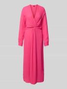 HUGO Midikleid mit Knotendetail Modell 'Koventi' in Pink, Größe 32