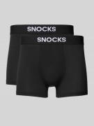 Snocks Trunks mit elastischem Bund im 2er-Pack in Black, Größe L