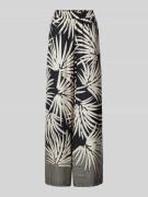 Milano Italy Stoffhose aus Viskose mit elastischem Bund in Black, Größ...