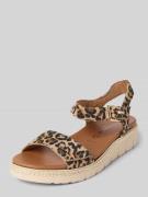 Tamaris Ledersandalette mit Klettverschluss in Beige, Größe 41
