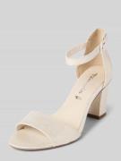 Tamaris Sandalette mit Blockabsatz in Metallic Beige, Größe 37