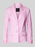 Marc Cain Blazer aus Leinen-Mix mit Reverskragen in Pink, Größe 36