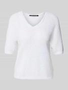Luisa Cerano Strickpullover mit V-Ausschnitt in Weiss, Größe 38