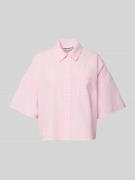 Review Bluse mit aufgesetzter Brusttasche und Hemdblusenkragen in Rosa...