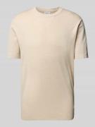 Lindbergh Relaxed Fit T-Shirt mit Rundhalsausschnitt in Sand, Größe L