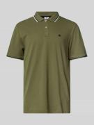 CHAMPION Regular Fit Poloshirt mit Logo-Stitching in Oliv, Größe L