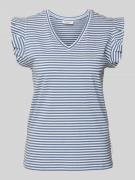 Marc O'Polo Denim T-Shirt mit Volantärmel in Rauchblau, Größe XS