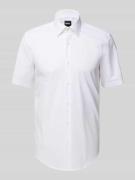 BOSS Business-Hemd mit 1/2-Arm und Kentkragen Modell 'Joe' in Weiss, G...