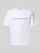 REVIEW T-Shirt mit Label-Print in Weiss, Größe L
