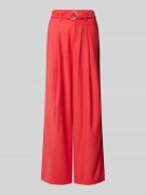 s.Oliver RED LABEL Wide-Leg-Hose mit Stoffgürtel in Rot, Größe 36
