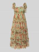 LACE & BEADS Cocktailkleid mit Karree-Ausschnitt in Gruen, Größe XL