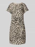 ZABAIONE Minikleid aus Leinen-Mix mit Rundhalsausschnitt in Beige, Grö...